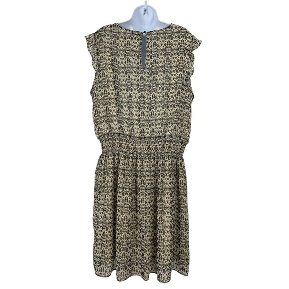 Mossimo Ruffled Short Sleeve Patterned Dress Elastic Waist Keyhole Back XXL - Picture 5 of 10